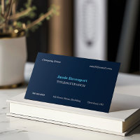 Bleu foncé blanc élégant classique minimaliste