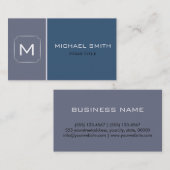 Carte De Visite Bleu foncé clair et gris Élégant Professionnel mod (Devant / Derrière)