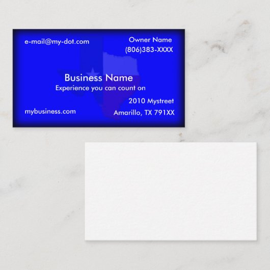 Carte de visite bleu-foncé de carte de drapeau du (Devant / Derrière)