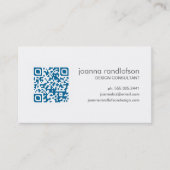 Carte de visite bleu-foncé de CODE de mod QR (Devant)