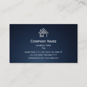 Carte de visite bleu-foncé d'immobiliers