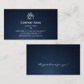 Carte de visite bleu-foncé d'immobiliers (Devant / Derrière)