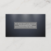 Carte De Visite Bleu foncé élégant Gris subtil (Dos)