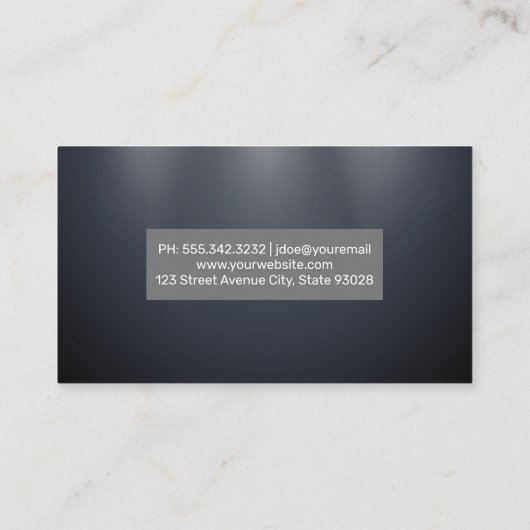 Carte De Visite Bleu foncé élégant Gris subtil (Dos)