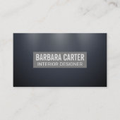 Carte De Visite Bleu foncé élégant Gris subtil (Devant)