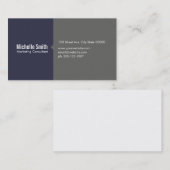 Carte De Visite Bleu foncé et gris (Devant / Derrière)