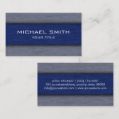 Carte De Visite Bleu foncé et gris professionnel moderne (Devant / Derrière)