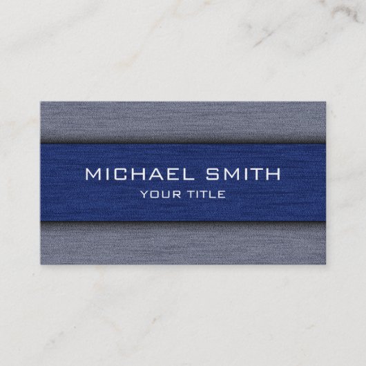 Carte De Visite Bleu foncé et gris professionnel moderne (Devant)