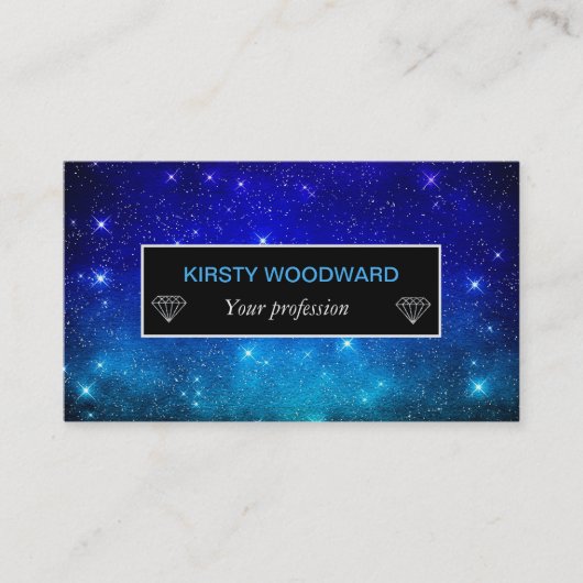 Carte De Visite Bleu foncé étoiles Galaxy Gradient Twilight (Devant)