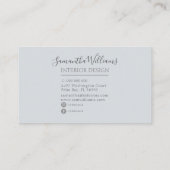 Carte De Visite Bleu foncé, floral et géométrique (Dos)