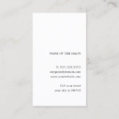 Carte De Visite Bleu foncé minimum Faux ciseaux métalliques Cheveu (Dos)