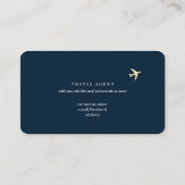 Carte de visite bleu foncé pour un agent de voyage (Dos)