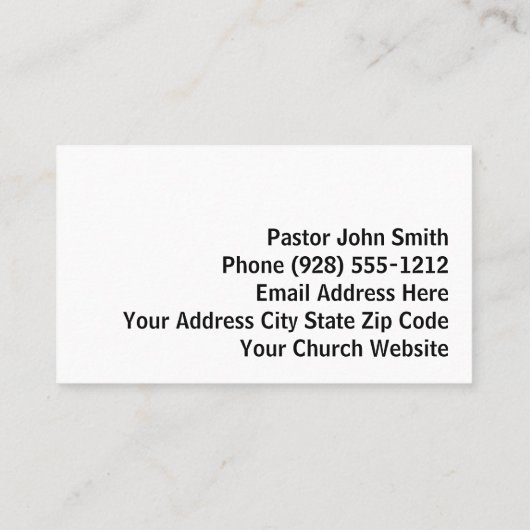 Carte De Visite Bleu foncé robuste Denim Cross Outline Church Past (Dos)