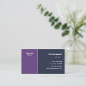 Carte De Visite Bleu foncé violet élégant (Debout devant)