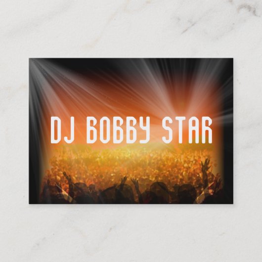 carte de visite bleu frais de foule de danse du DJ (Devant)