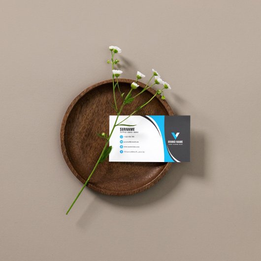 Carte De Visite Bleu frappant élégant