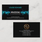 Carte De Visite Bleu Frappe Électricien Éclair (Devant / Derrière)