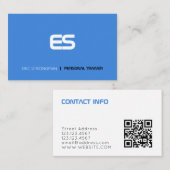 Carte De Visite Bleu futuriste minimal moderne (Devant / Derrière)