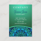 Carte De Visite Bleu & Gems Vert Mandala (Dos)