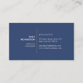 Carte De Visite Bleu Ginger Pottery Logo Designer Blanc/Bleu (Dos)