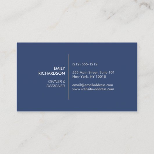 Carte De Visite Bleu Ginger Pottery Logo Designer Blanc/Bleu (Dos)