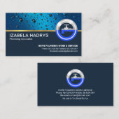 Carte De Visite Bleu goutte d'eau spécial logo de Faucet (Devant / Derrière)