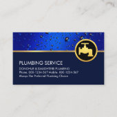 Carte De Visite Bleu gouttes d'eau de plomberie (Devant)