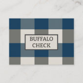 Carte De Visite Bleu Gris Blanc Buffle Check (Devant)