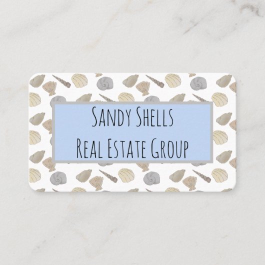 Carte De Visite Bleu Gris Coastal Coques (Devant)