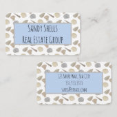 Carte De Visite Bleu Gris Coastal Coques (Devant / Derrière)