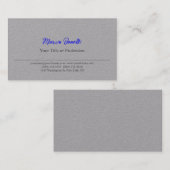 Carte De Visite Bleu gris de qualité supérieure (Devant / Derrière)