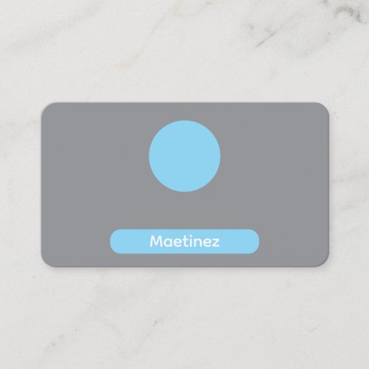 Carte De Visite Bleu gris minimaliste (Devant)