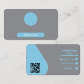 Carte De Visite Bleu gris minimaliste (Devant / Derrière)