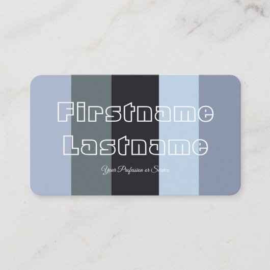 Carte De Visite Bleu gris palette de couleurs calligraphie QR-Code (Devant)