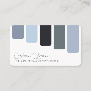 Carte De Visite Bleu gris palette de couleurs calligraphie QR-Code