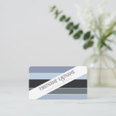 Carte De Visite Bleu gris rayures harmoniques palette de couleurs (Debout devant)