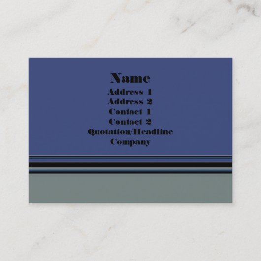 Carte De Visite bleu gris simple (Devant)