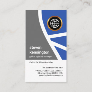 Carte De Visite Bleu gris Topographie Routes Transport logistique