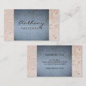 Carte De Visite Bleu Grunge | Arrière - plan de texture murale (Devant / Derrière)