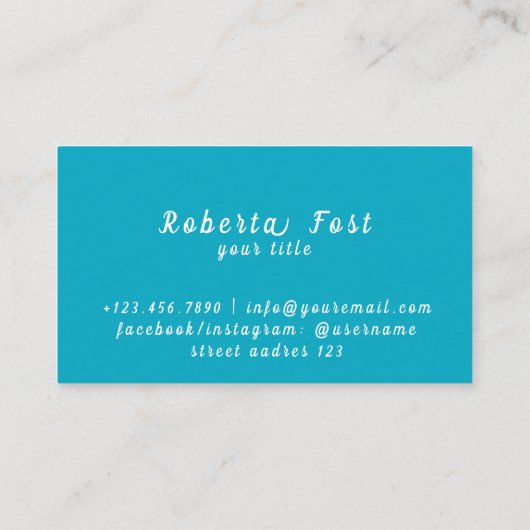 Carte De Visite Bleu incroyable agent de voyage Dandelion Design (Dos)