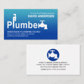 Carte De Visite Bleu Inondation bulles d'eau Plomberie (Devant / Derrière)