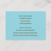 Carte De Visite Bleu jardiner Landscaper fleuriste tournesol (Dos)