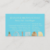 Carte De Visite Bleu jaune Boulangerie pâtisserie chef ustensiles (Dos)