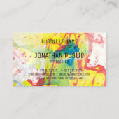 Carte De Visite Bleu Jaune Rose Rouge Art Moderne Abstrait Élégant (Dos)