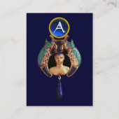 Carte De Visite Bleu Lady Bug, Lapis et Sapphire Gem Pierre Monogr (Dos)