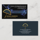 Carte De Visite Bleu Lightning Rain Gold Protection contre les par (Devant / Derrière)