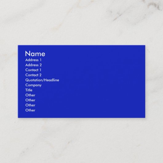 Carte De Visite Bleu lumineux (Devant)