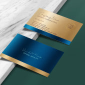 Carte De Visite Bleu Luxe & Or