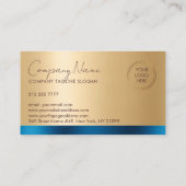 Carte De Visite Bleu Luxe & Or (Dos)