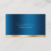 Carte De Visite Bleu Luxe & Or (Devant)